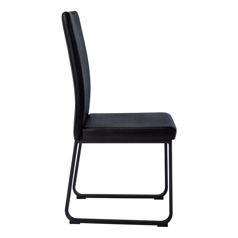Dining Chair Side Upholstered, For Dining Room (Set of 2) - Black - R&R Furniture Gallery (Fountain Valley, CA)