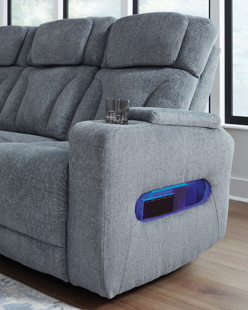 Studio Cave - Power Reclining Sofa - Steel - R&R Furniture Gallery (Fountain Valley, CA)