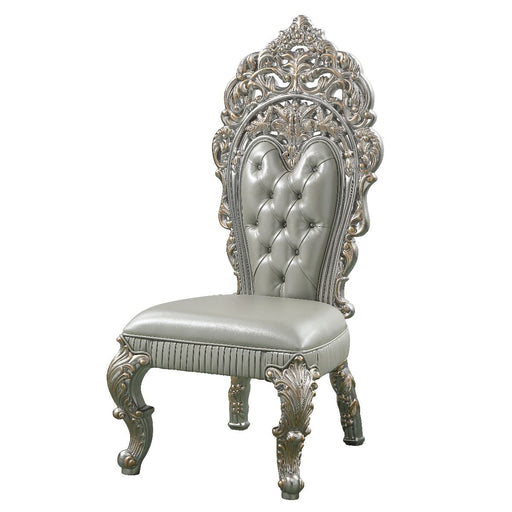 Sandoval - Side Chair (Set of 2) - Beige Synthetic Leather & Champagne - R&R Furniture Gallery (Fountain Valley, CA)