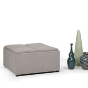 Avalon - Square Coffee Table, Storage Ottoman - R&R Furniture Gallery (Fountain Valley, CA)