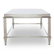 Agar Modern Glass & Stainless Steel Coffee Table — view 2