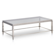 Agar Modern Glass & Stainless Steel Coffee Table