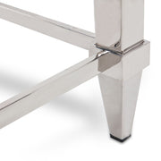Agar Modern Glass & Stainless Steel Coffee Table — view 4
