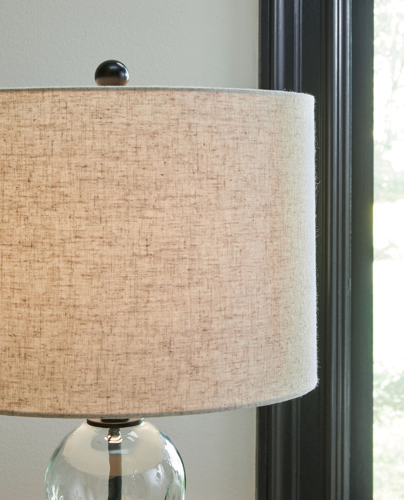 Airbal - Glass Table Lamp (Set of 2) - Clear / Black - R&R Furniture Gallery (Fountain Valley, CA)