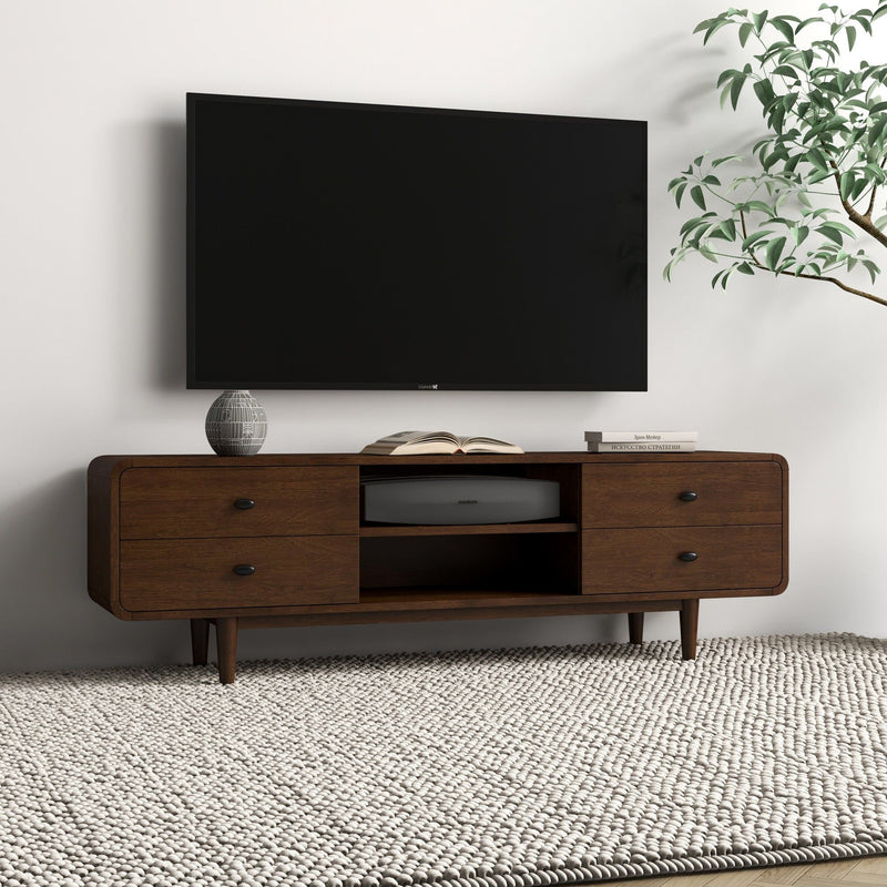 Alexa - TV Stand - Dark Brown / Wood - R&R Furniture Gallery (Fountain Valley, CA)