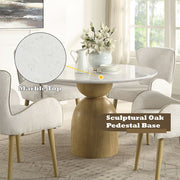 Kala - Round Dining Table With Marble Top - Natural Marble Top & Oak - R&R Furniture Gallery (Fountain Valley, CA)