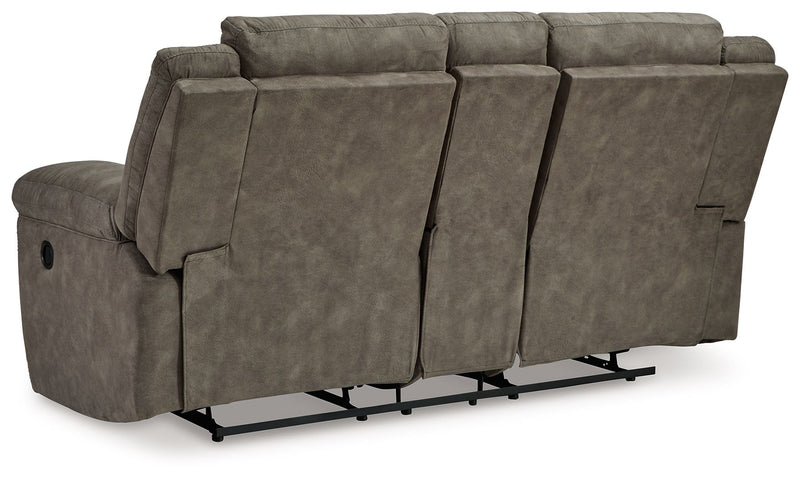 Laresview - Dbl Reclining Loveseat with Console - Fossil - R&R Furniture Gallery (Fountain Valley, CA)