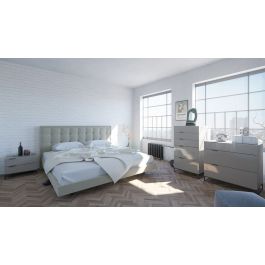 Eastern King Hera Modern Grey Bedroom Set
