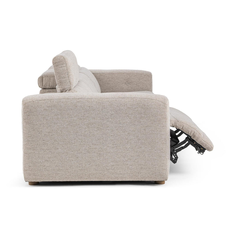 Beige Knoxville 3-piece stationary sectional sofa by Classic Home, showing plush cushions and modern design in a living room setting.