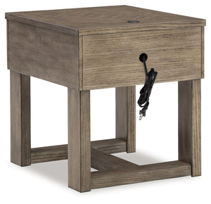 Loyaska - Rectangular End Table - Grayish Brown - R&R Furniture Gallery (Fountain Valley, CA)