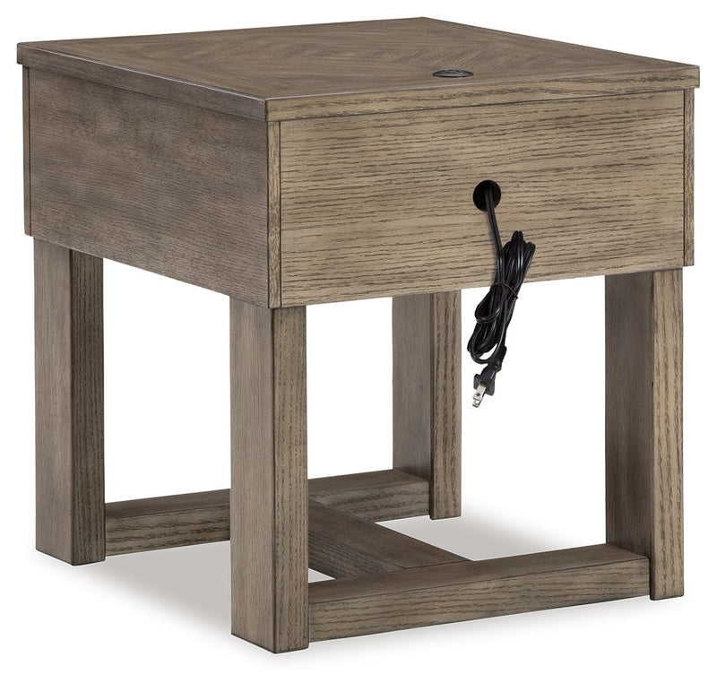 Loyaska - Rectangular End Table - Grayish Brown - R&R Furniture Gallery (Fountain Valley, CA)