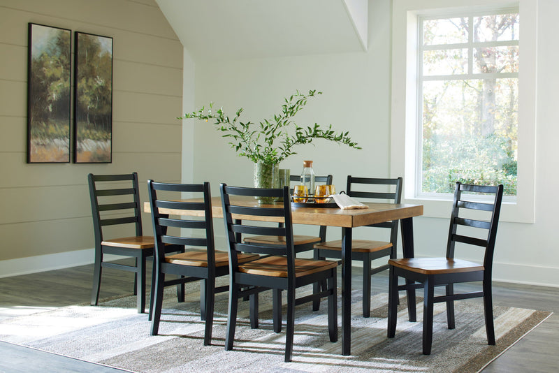 Blondon - Rectangular Drm Table Set (Set of 7) - Brown / Black - R&R Furniture Gallery (Fountain Valley, CA)