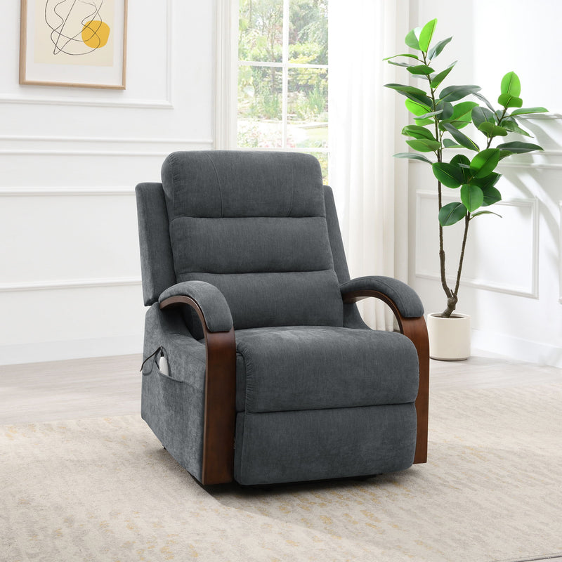 Kayla - Power Recliner With Lift & Heating & Massage (Zero Gravity) - Gray