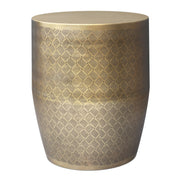 Johnsen - Cross Hatch Pattern Accent Table - Antique Gold - R&R Furniture Gallery (Fountain Valley, CA)