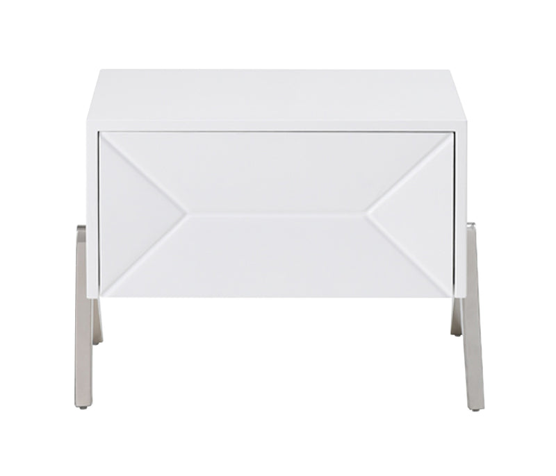 Candid Modern White Nightstand — view 2