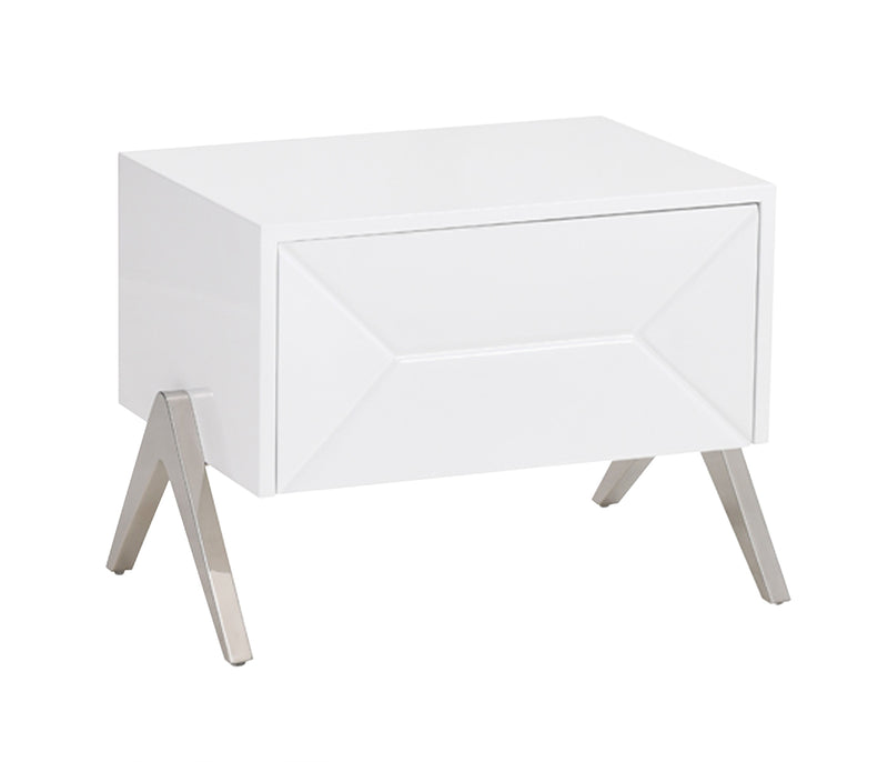 Candid Modern White Nightstand — view 3