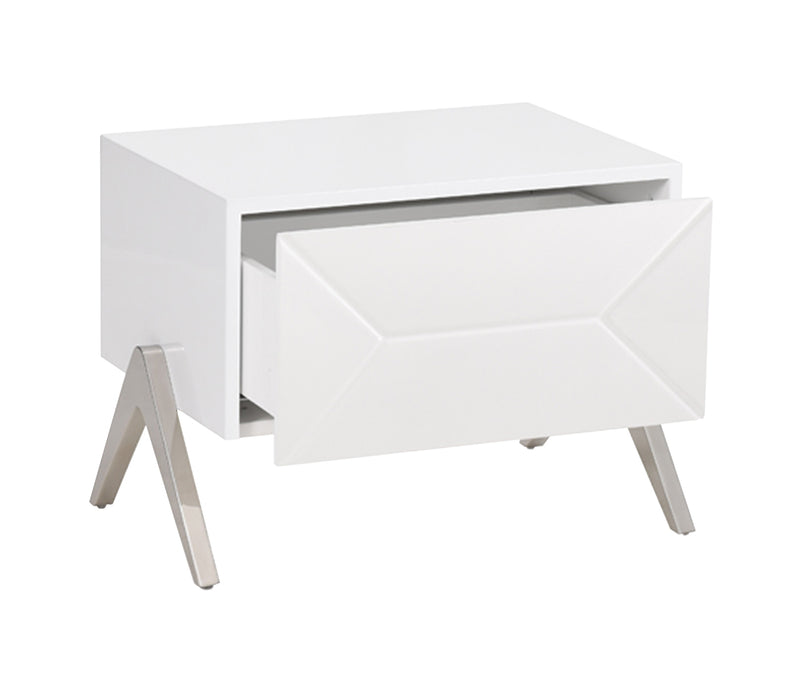 Candid Modern White Nightstand — view 4
