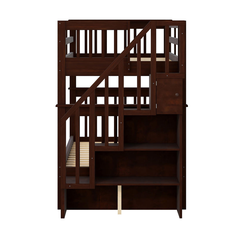 Stairway Bunk Bed With Storage And Guard Rail For Bedroom - R&R Furniture Gallery (Fountain Valley, CA)