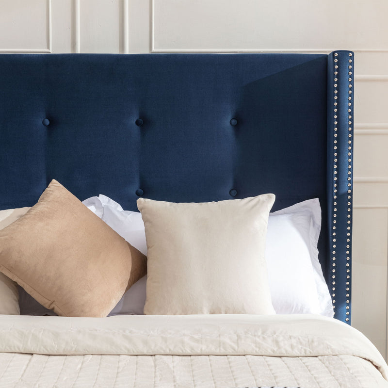 Peyton - Upholstered Bed With 54" High Headboard, Traditional Hand Buttoned Tufting - R&R Furniture Gallery (Fountain Valley, CA)