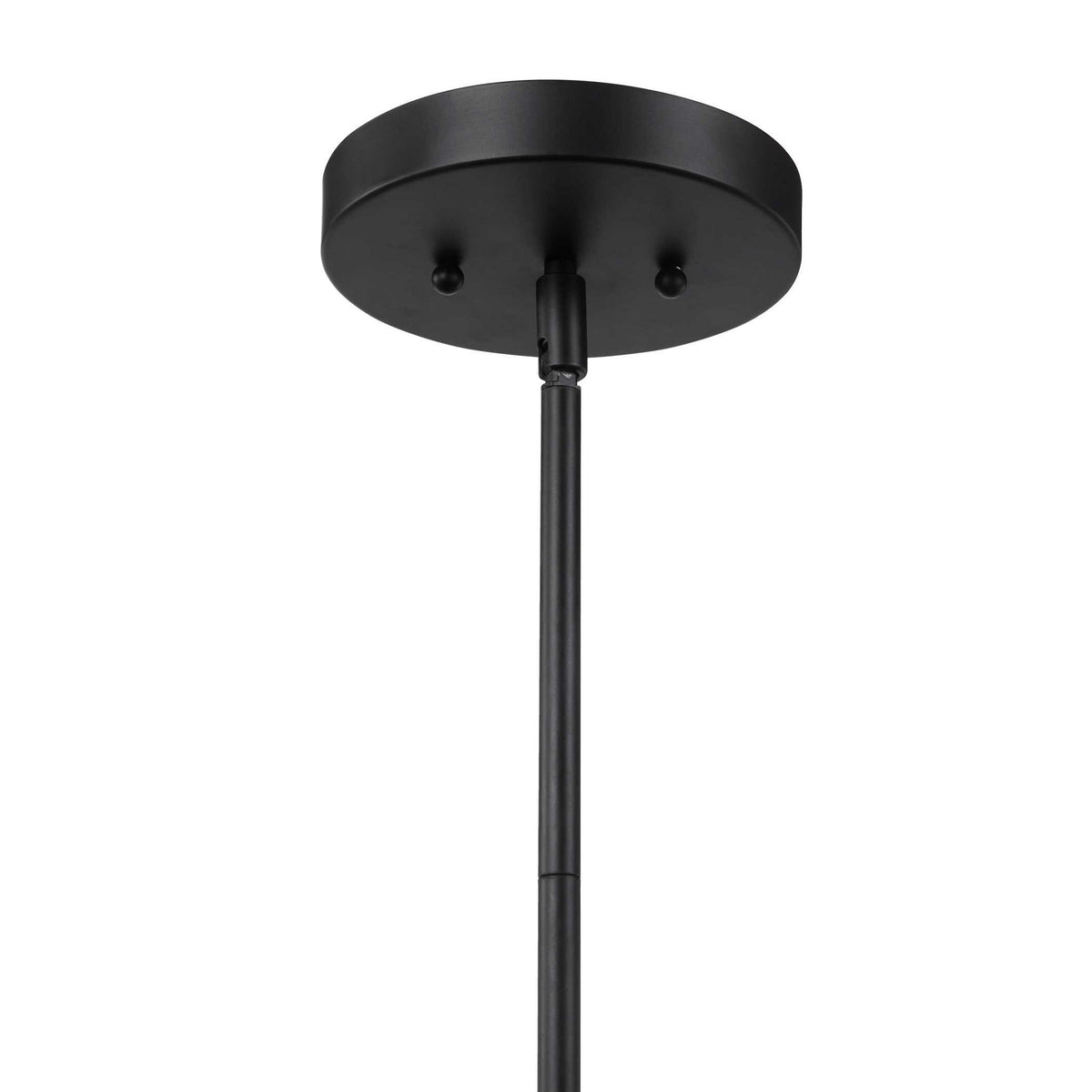 Uttermost Holgate 1 Light Black Pendant Lighting fixture hanging with sleek modern design and metal construction.