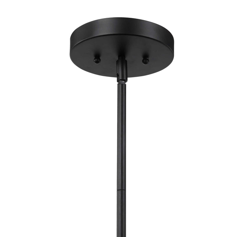 Uttermost Holgate 1 Light Black Pendant Lighting fixture hanging with sleek modern design and metal construction.