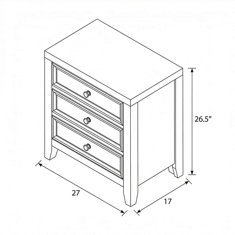 3 Drawer Nightstand With USB Charging Port - R&R Furniture Gallery (Fountain Valley, CA)