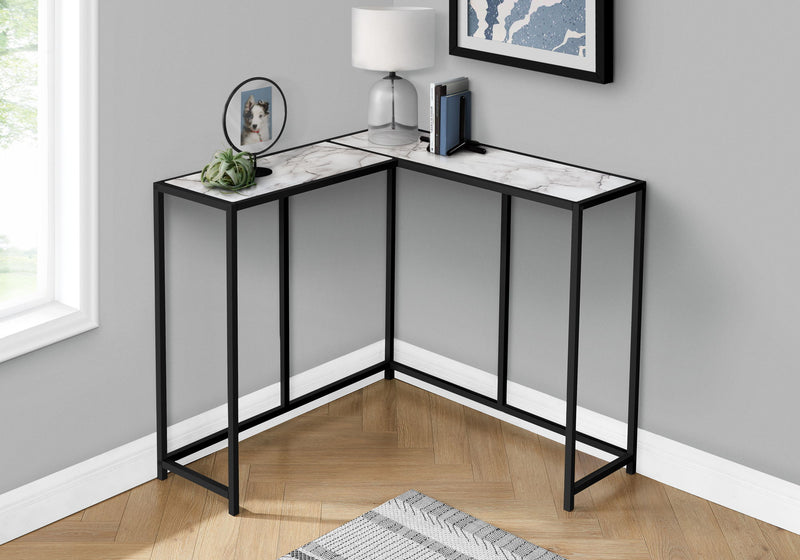 Corner Accent Console Table For Entryway, Unique L-Shaped Design - R&R Furniture Gallery (Fountain Valley, CA)