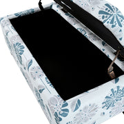 Luxury Storage Ottoman With Floral Patterned Fabric, Soft-Close Hinges, Multi Functional - R&R Furniture Gallery (Fountain Valley, CA)