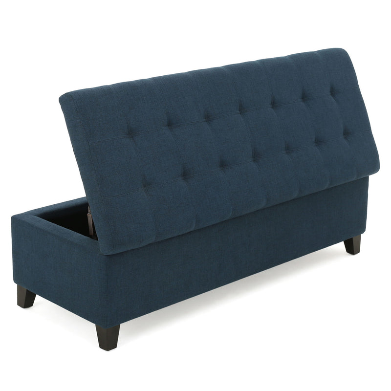 Upholstered Storage Ottoman Bench, Foot Rest For Bedroom - R&R Furniture Gallery (Fountain Valley, CA)