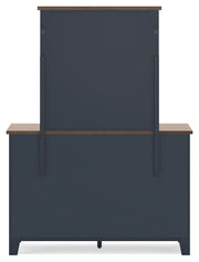 Landocken - Dresser and Mirror - Brown / Blue - R&R Furniture Gallery (Fountain Valley, CA)