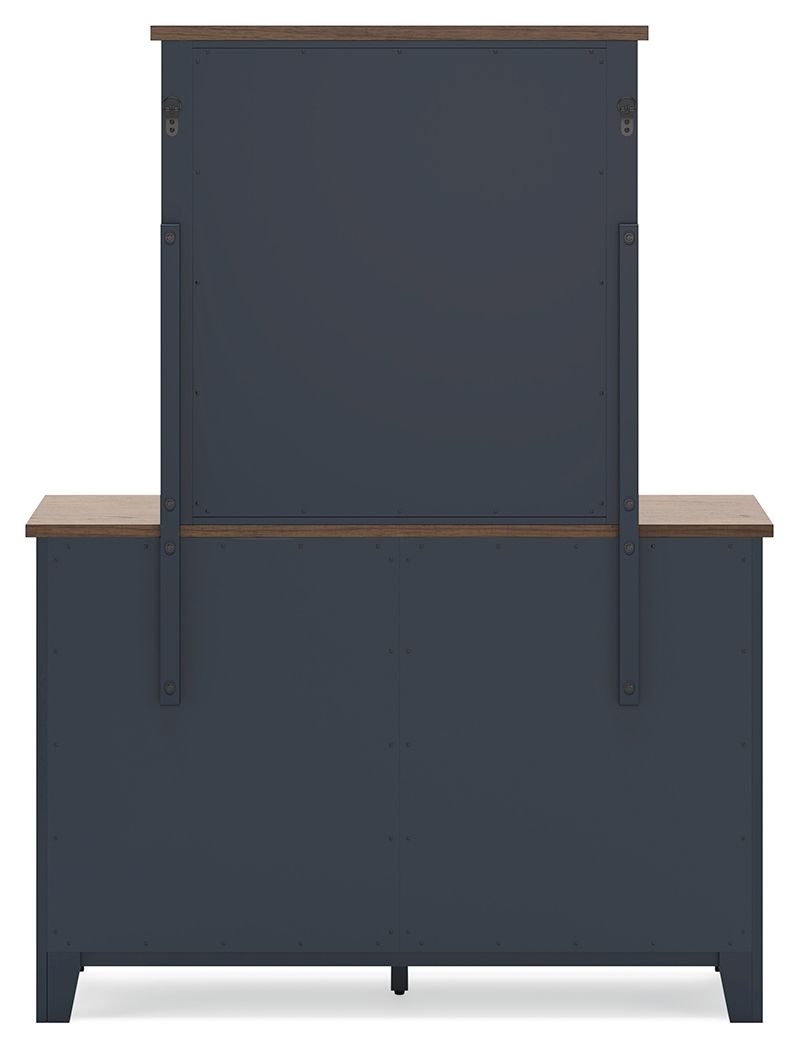 Landocken - Dresser and Mirror - Brown / Blue - R&R Furniture Gallery (Fountain Valley, CA)