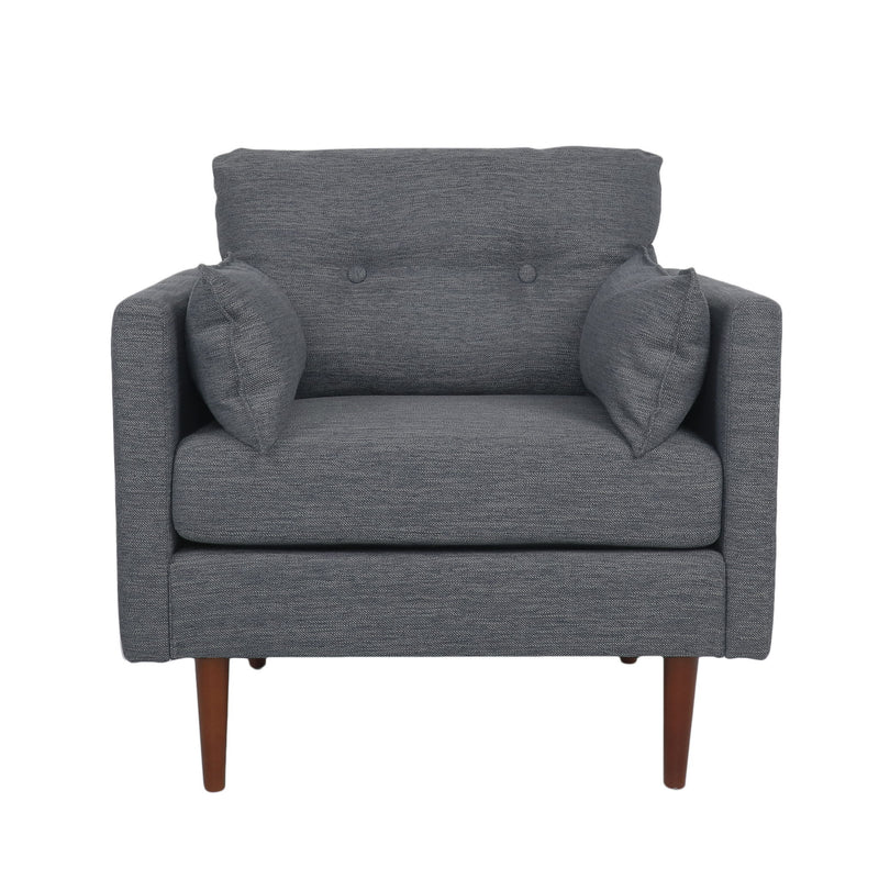 Enchantica - Upholstered Fabric Club Chair With Button Tufted And 2 Accent Pillows - R&R Furniture Gallery (Fountain Valley, CA)