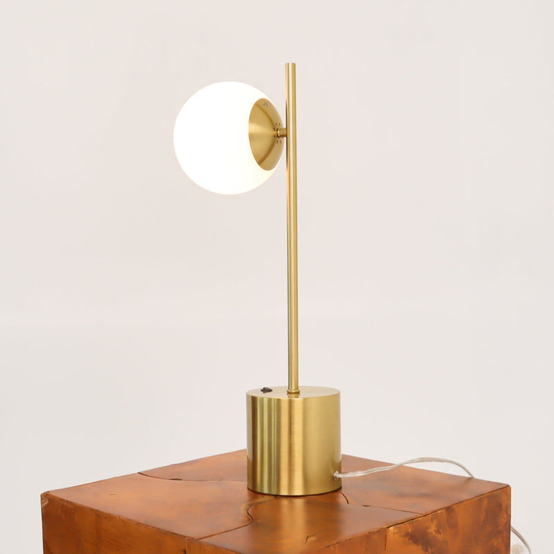 Ethereal - Modern Small Table Lamp, Desk Lamp Fixture With Globe Shade - Gold / White - R&R Furniture Gallery (Fountain Valley, CA)
