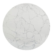 Koen - Round Dining Table, Engineering Marble Top - White & Black - R&R Furniture Gallery (Fountain Valley, CA)