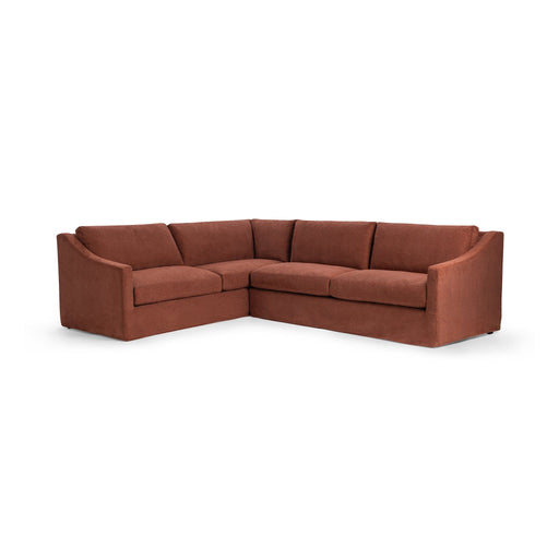 Classic Home Kipton upholstered corner sectional in a cozy fabric, featuring plush cushions and a modern design for living room comfort.
