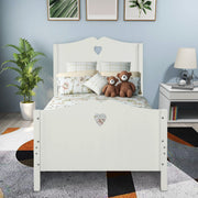 DreamHaus platform bed with slat support, headboard, and footboard, featuring a modern wooden design and sturdy construction.
