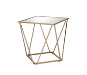 Fogya - End Table - Mirrored & Champagne Gold - R&R Furniture Gallery (Fountain Valley, CA)
