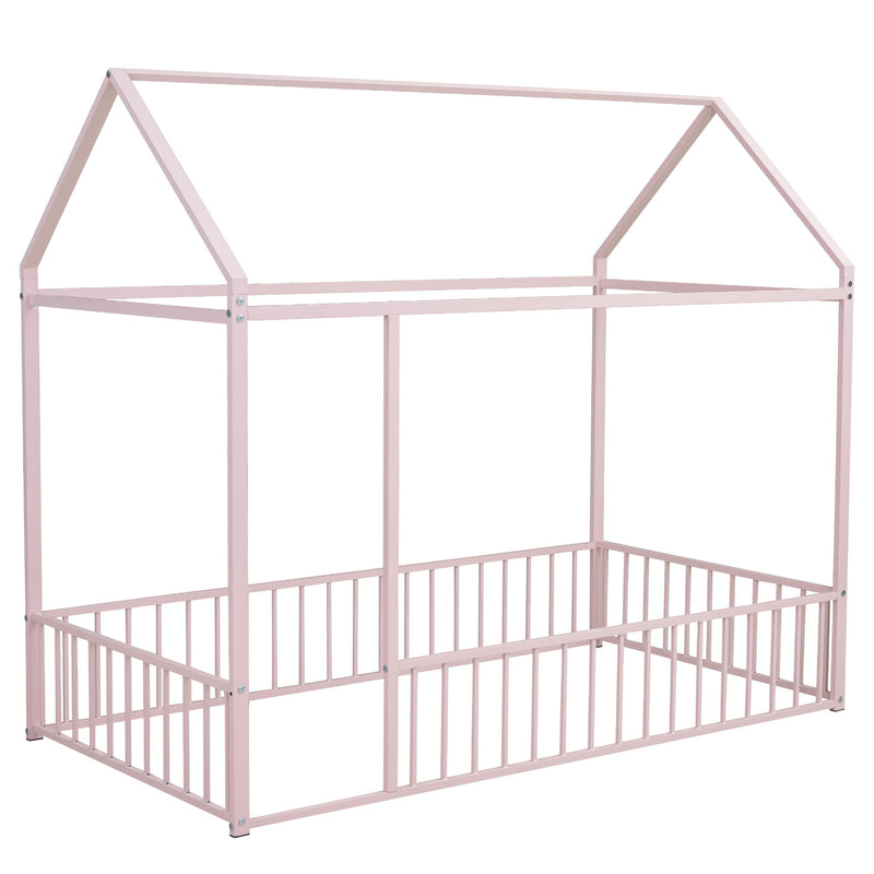 Metal Bed House Bed Frame With Fence - R&R Furniture Gallery (Fountain Valley, CA)