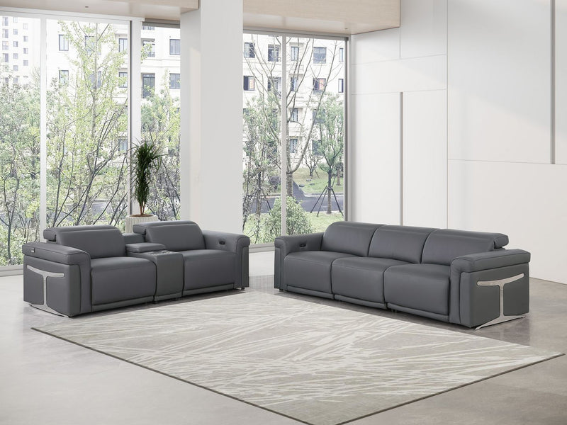 1126 - 6-Piece Modular Power Reclining Sofa And Console Loveseat Set In With 5 Power Recliners & Power Headrests - R&R Furniture Gallery (Fountain Valley, CA)