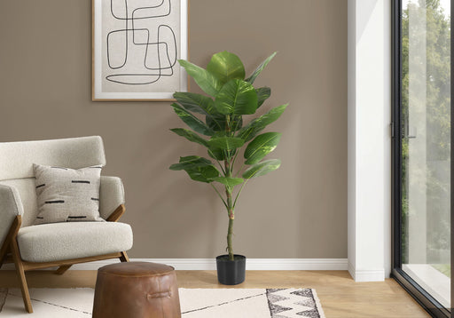 54" Tall, Artificial Plant, Dieffenbachia Tree, Indoor, Faux, Fake, Floor, Greenery, Potted, Real Touch, Decorative - Green / Black - R&R Furniture Gallery (Fountain Valley, CA)