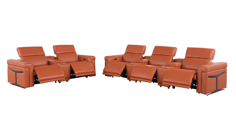1126 - 8-Piece Modular Power Reclining Sofa & Loveseat Set In With 5 Power Recliners & Power Headrests