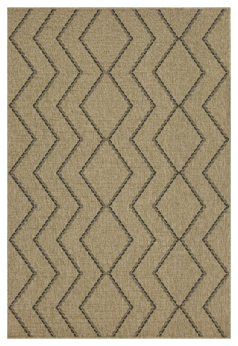 Earth - 5'3" X 7'3" Indoor, Outdoor Area Rug - Black, Natural - R&R Furniture Gallery (Fountain Valley, CA)