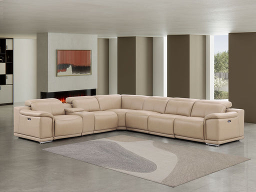 2679 - 7-Piece L-Shaped Power Reclining Sectional In Genuine Leather (4 Recliners) - R&R Furniture Gallery (Fountain Valley, CA)