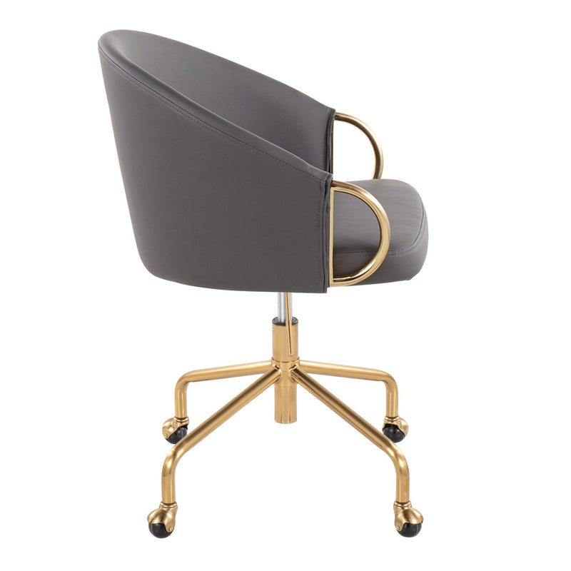 Lumi Source Claire contemporary glam task chair with a sleek design, featuring a cushioned seat and stylish modern aesthetics.