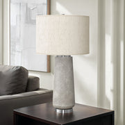 Modern gray resin table lamp by 8th Street, featuring a sleek design and contemporary style for home lighting.