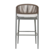 Outdoor Bar Height Metal Frame Counter Stools With Scallop Shaped Backrest & Water Resistant Cushions - R&R Furniture Gallery (Fountain Valley, CA)