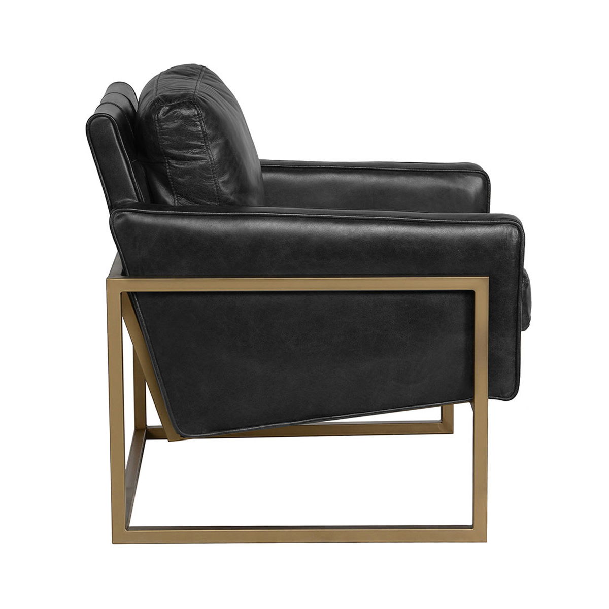 Classic Home Ken club chair with upholstered seat and backrest, shown from the front angle