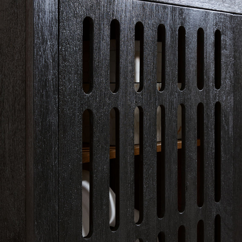Vallisburg - Accent Cabinet - Black / Natural - R&R Furniture Gallery (Fountain Valley, CA)