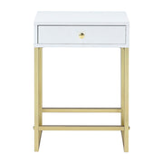 Coleen - Accent Table - White & Brass - R&R Furniture Gallery (Fountain Valley, CA)