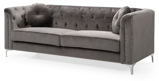 Contemporary Pompano sofa by Glory Furniture, elegant stationary sofa with modern design and plush upholstery in a stylish living room setting.
